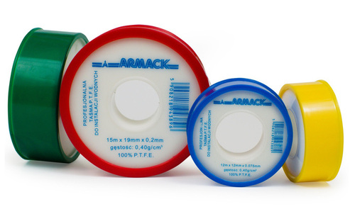 armack PTFE-Dichtband 12 mm x 12 m x 0,1 mm gelb 1